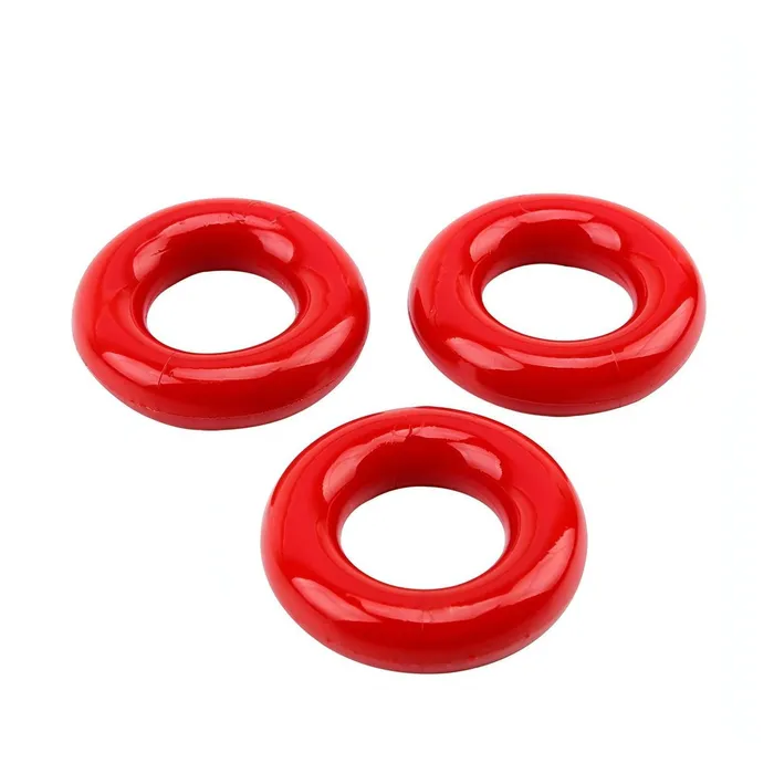 Anal | Chisa Novelties Hot Storm - Set di 3 anelli, stimolatore prostatico e stimolatore clitorideo a portachiavi - Rosso