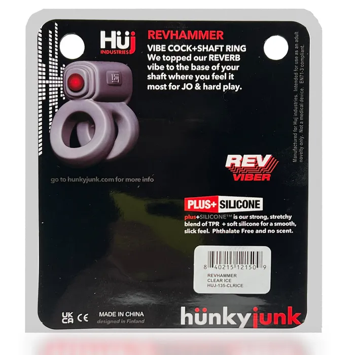 Hünkyjunk Vibrators | Hünkyjunk - Revhammer - Vibrerende Cockring en Schachtring - Zwart
