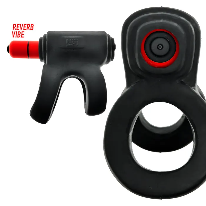Hünkyjunk Vibrators | Hünkyjunk - Revhammer - Vibrerende Cockring en Schachtring - Zwart