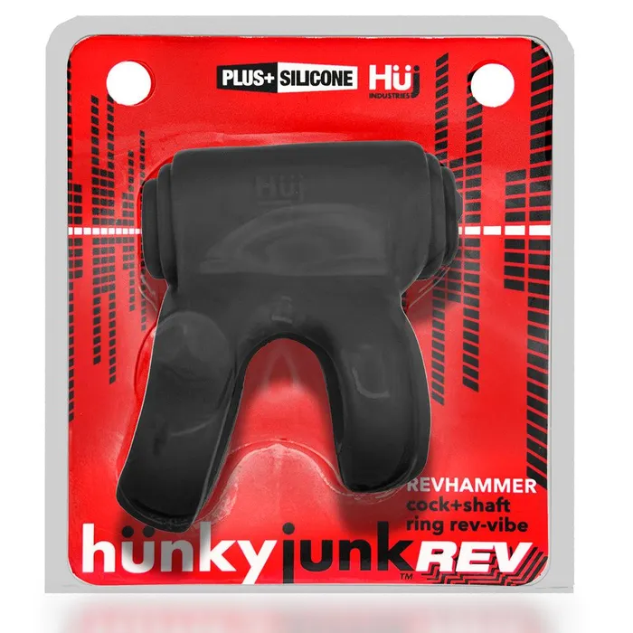 Hünkyjunk Vibrators | Hünkyjunk - Revhammer - Vibrerende Cockring en Schachtring - Zwart