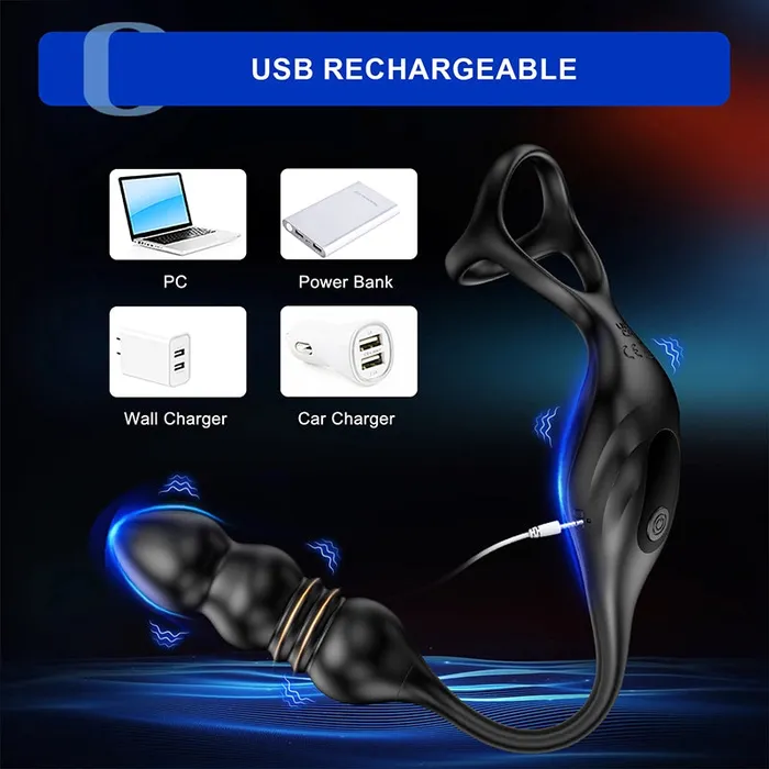 9 Vibration For Male Anal Beads Massager | Lovetoyshub Male Sex Toys