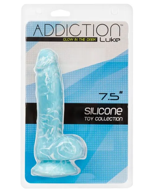 Addiction Luke Glow In The Dark 75 Dildo Blue BMS Dildos