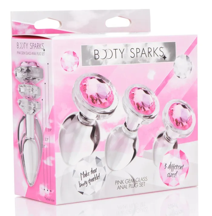 Anal | Xr Brands Booty Sparks Pink Gem Glass Anal Plug Set Anal | Xr Brands Booty Sparks Pink Gem Glass Anal Plug Set