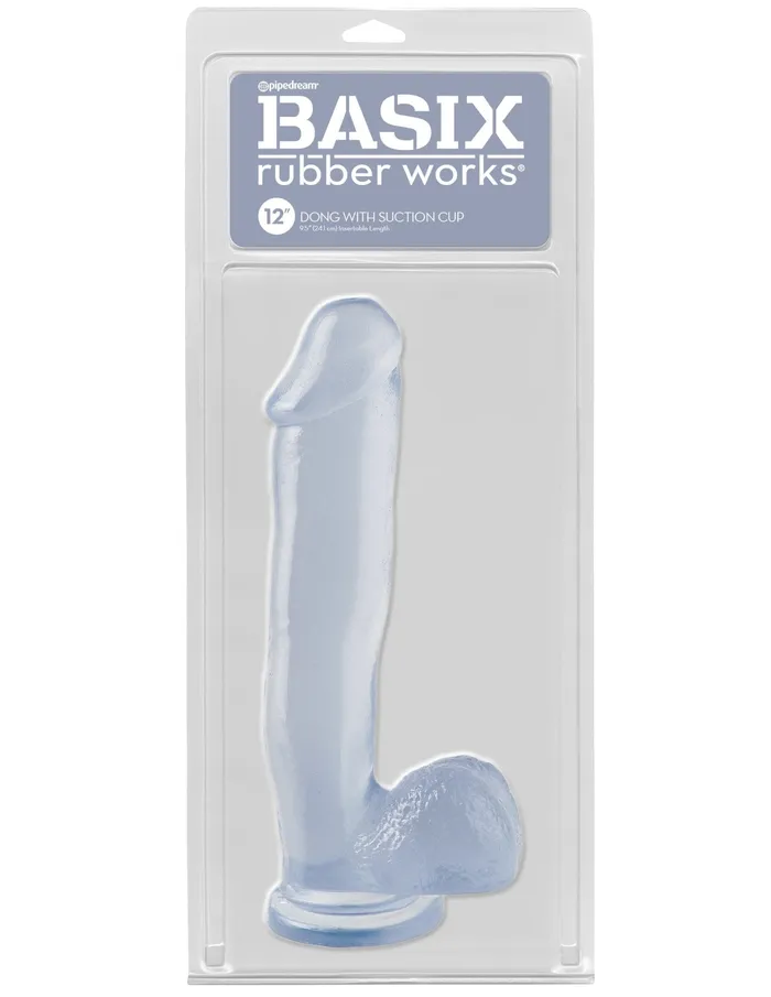 Basix Rubber Works 12 Inch Dong With Suction Cup - Clear | Pipedream Dildos Basix Rubber Works 12 Inch Dong With Suction Cup - Clear | Pipedream Dildos