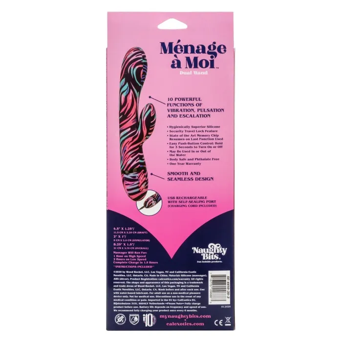 Calexotics Vibrators | Naughty Bits Menage a Moi Dual Wand Calexotics Vibrators | Naughty Bits Menage a Moi Dual Wand