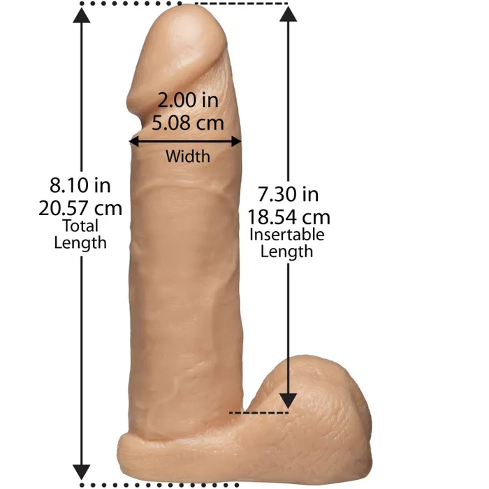 Doc Johnson Dildos VacULock 8 Inch Realistic Cock White