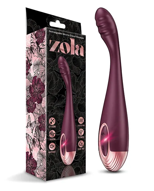 Female Sex Toys | Zola Rechargeable Silicone G-Spot Massager - Burgundy/rose Gold - Global Novelties
