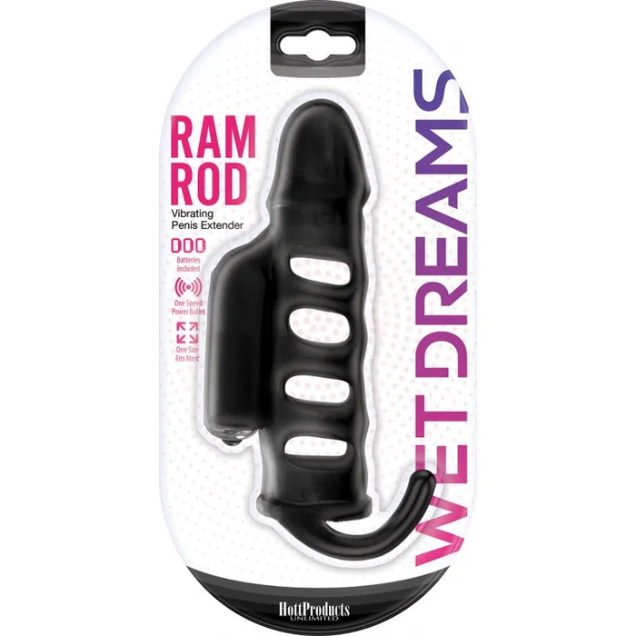 HOTT Products Wet Dreams Ram Rod Penis Extension Sleeve W/ Power Bullet | Male Sex Toys