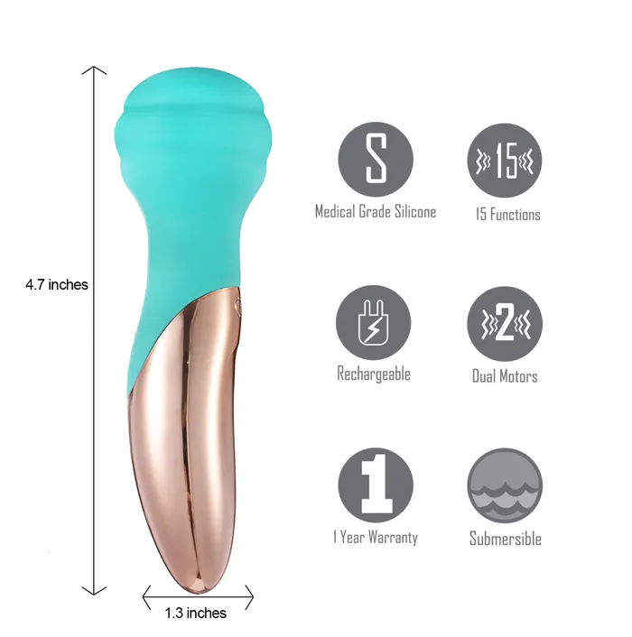 Maia Toys Female Sex Toys | Kali 15-Function Rechargeable Wireless Dual Motor Mini Wand Massager