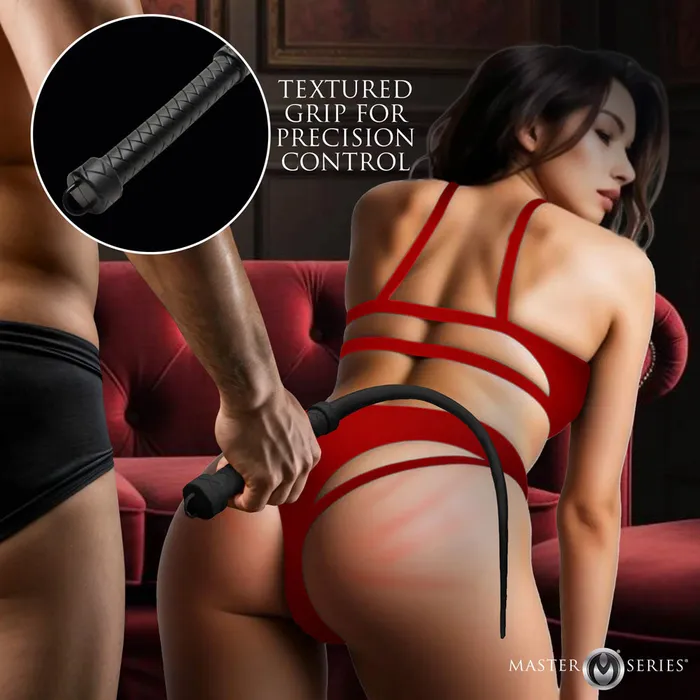 Master Series Viper Tail - Black - Black Silicone Whip | XR Brands Anal Master Series Viper Tail - Black - Black Silicone Whip | XR Brands Anal
