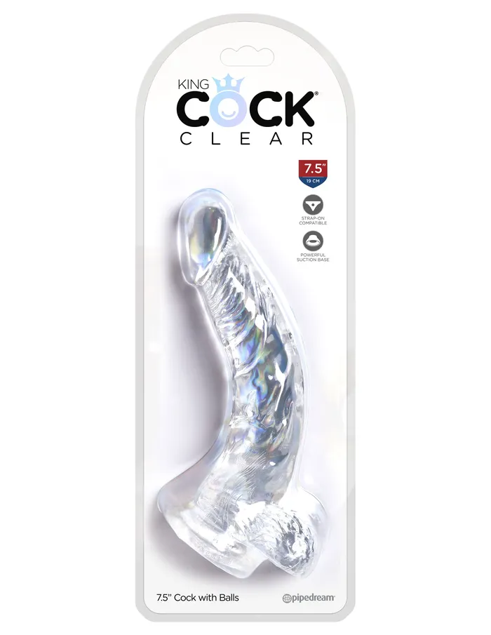 Pipedream King Cock Clear 75 Inch Cock With Balls Dildos