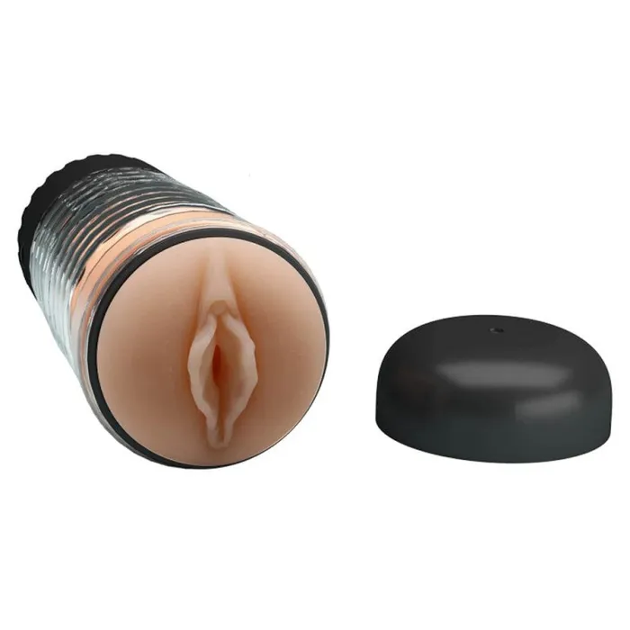 Pretty Love Emily Pussy Masturbator (Black) Stimulation Vibrating Masturbator | Male Sex Toys