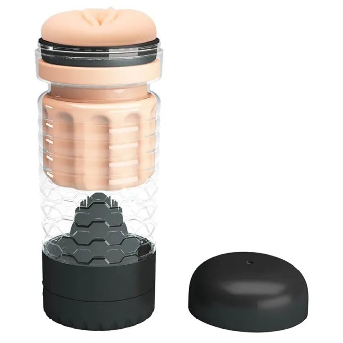 Pretty Love Emily Pussy Masturbator (Black) Stimulation Vibrating Masturbator | Male Sex Toys