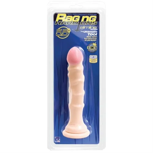 Raging HardOns Slimline With Suction Cup 55 Inch Dong Vanilla Doc Johnson Dildos