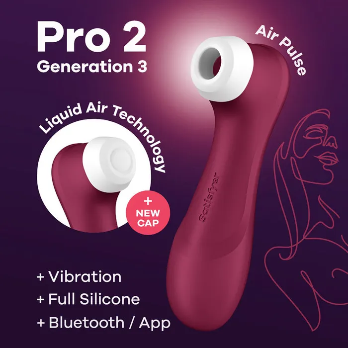 Satisfyer Pro 2 Gen 3 with App Control Wine Red Rechargeable Clit Stimulator Satisfyer Vibrators Satisfyer Pro 2 Gen 3 with App Control Wine Red Rechargeable Clit Stimulator Satisfyer Vibrators