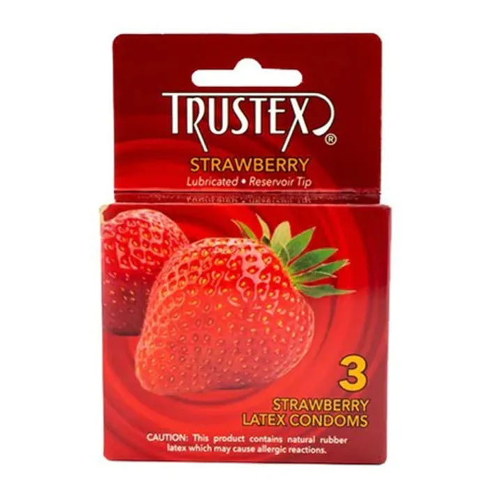 Trustex Flavored Lubricated Condoms 3 Pack Strawberry Trustex Enhancers