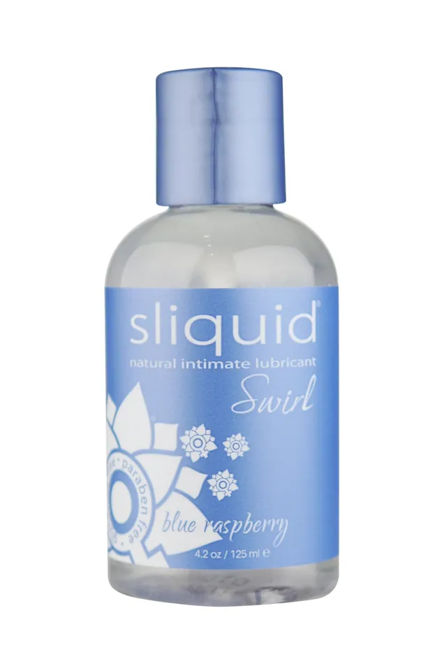 Vibrators Naturals Swirl Blue Raspberry 42 Fl Oz 124 ml Sliquid
