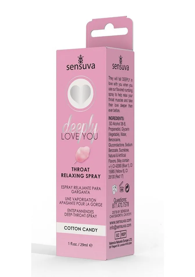 Vibrators Sensuva Deeply Love You Throat Relaxing Spray 1 Fl Oz Cotton Candy
