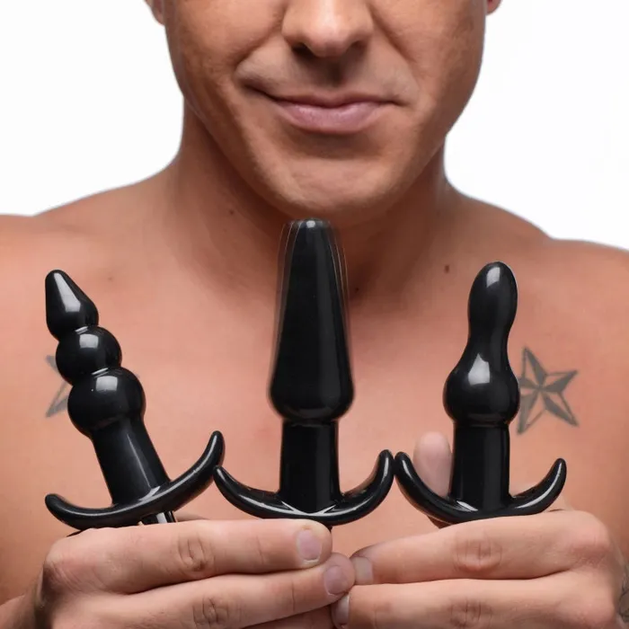XR Brands Frisky Anal | Thrill Trio Anal Plug Set - Black XR Brands Frisky Anal | Thrill Trio Anal Plug Set - Black