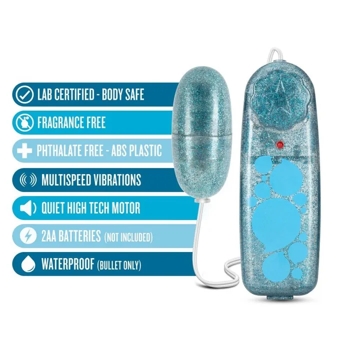 Blush Novelties B Yours Glitter Power Bullet Glitter Blue 55 cm Bullet Vibrators Blush Novelties B Yours Glitter Power Bullet Glitter Blue 55 cm Bullet Vibrators