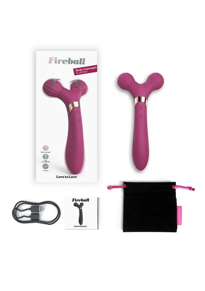 Female Sex Toys Love to Love Fireball Rechargeable Silicone Body Massager and Vibrator