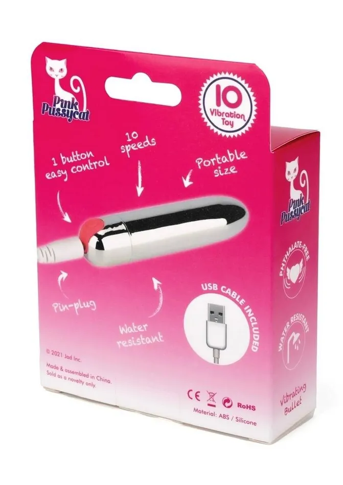 Female Sex Toys Pink Pussycat Pink Pussycat Rechargeable Vibrating Bullet