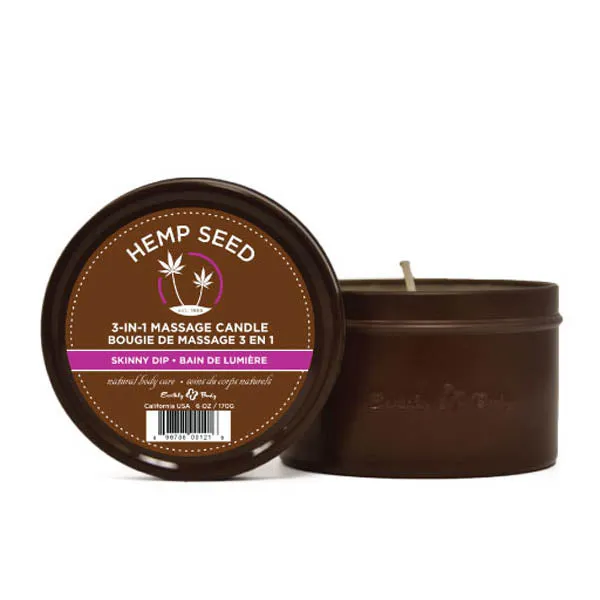 Hemp Seed 3In1 Massage Candle Skinny Dip Vanilla Fairy Floss 170 g Earthly Body Dildos