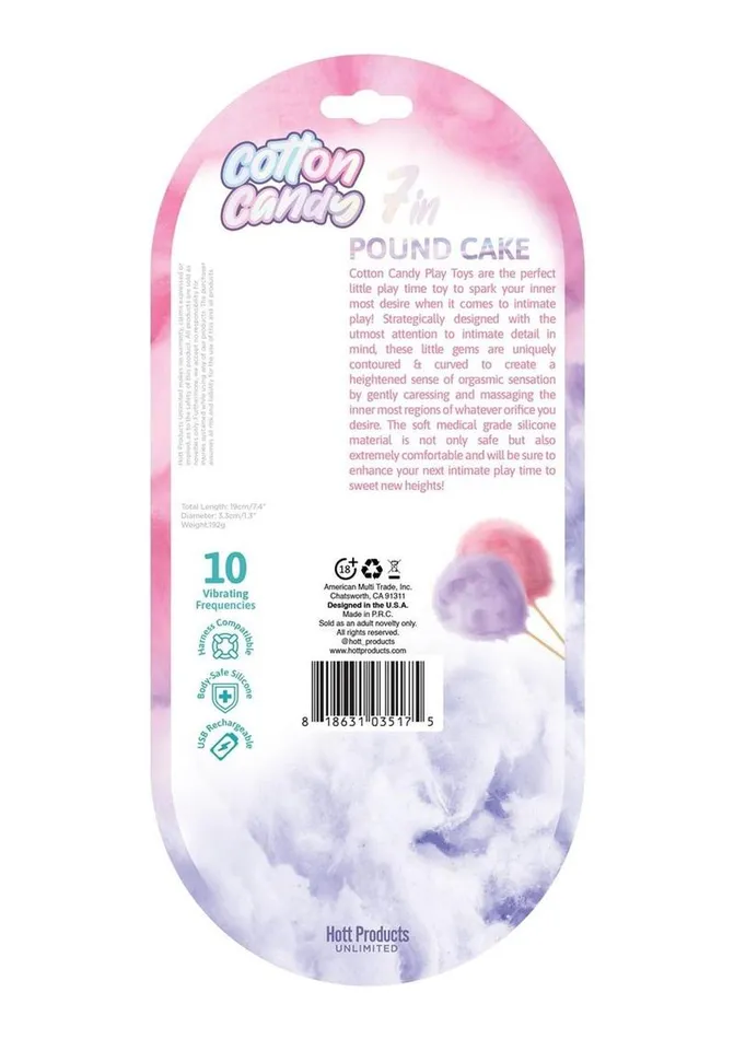Hott Products Female Sex Toys Cotton Candy Pound Cake Rechargeable Silicone Dong
