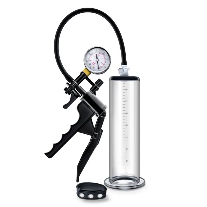 Male Sex Toys Blush Novelties Performance Vx8 Premium Penis Pump System With Silicone Cock Strap Clear