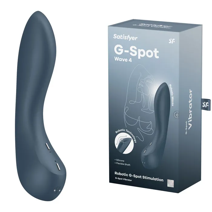Satisfyer Vibrators Satisfyer GSpot Wave 4 Dark Blue 21 cm USB Rechargeable Vibrator with Robotic GSpot Stimulation Satisfyer Vibrators Satisfyer GSpot Wave 4 Dark Blue 21 cm USB Rechargeable Vibrator with Robotic GSpot Stimulation