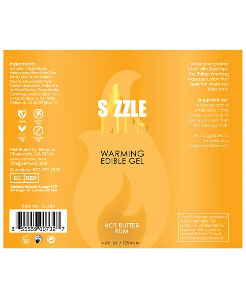 Sensuva Valencia Naturals Enhancers Sizzle Lips Warming Gel Bottle