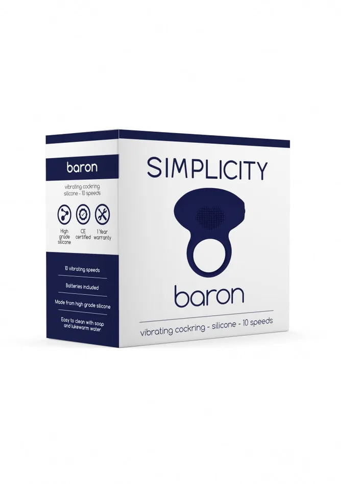 Shots Simplicity Vibrators BARON vibrating cockring Blue