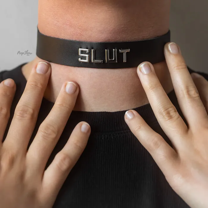 Spartacus SLUT Word Band Collar Vibrators