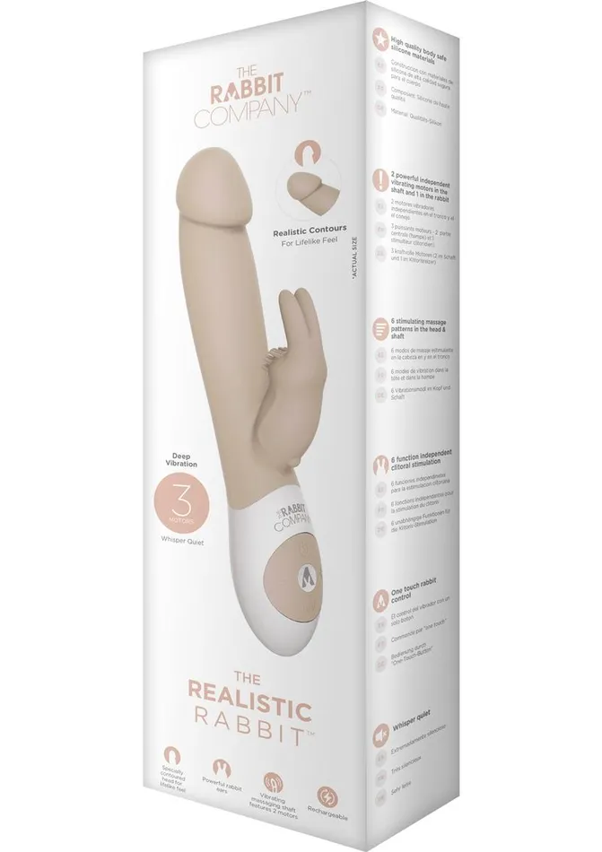 The Realistic Rabbit Rechargeable Silicone Triple Vibrator The Rabbit Company Female Sex Toys