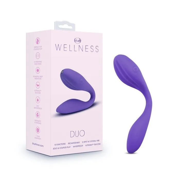 Vibrators Blush Novelties Wellness Duo Purple USB Rechargeable Couples Vibrator Vibrators Blush Novelties Wellness Duo Purple USB Rechargeable Couples Vibrator