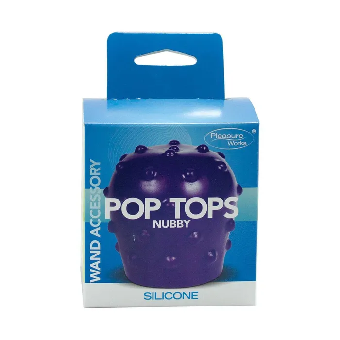 Vibrators Pleasure Works Pop Top Wand Attachment Nubby Purple Pleasure Works