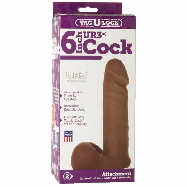 Doc Johnson Novelties Dildos Vac U Lock Ultraskyn Cock Brown 6in Doc Johnson Novelties Dildos Vac U Lock Ultraskyn Cock Brown 6in