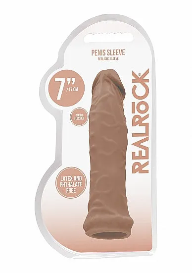 Male Sex Toys SHOTS AMERICA Realrock Penis Sleeve 6in Tan