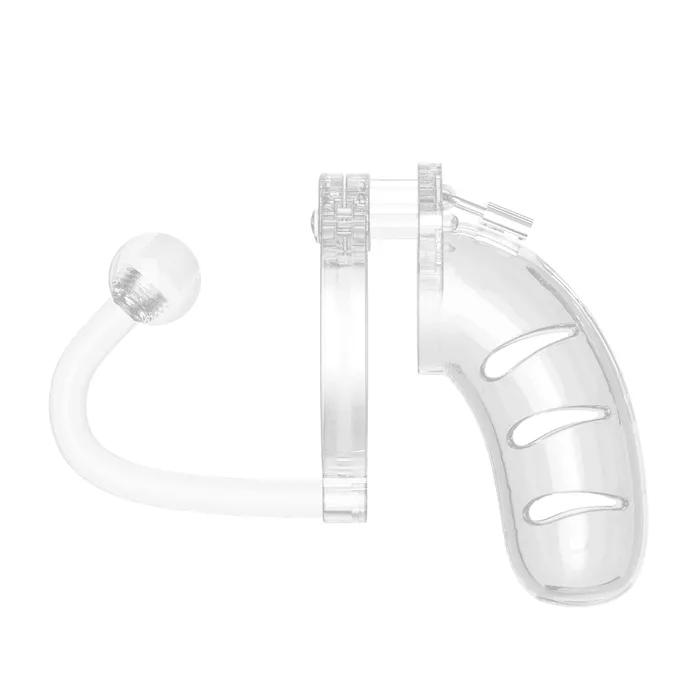 Man Cage 11 Male 45 Inch Clear Chastity Cage With Anal Plug Shots Toys Male Sex Toys
