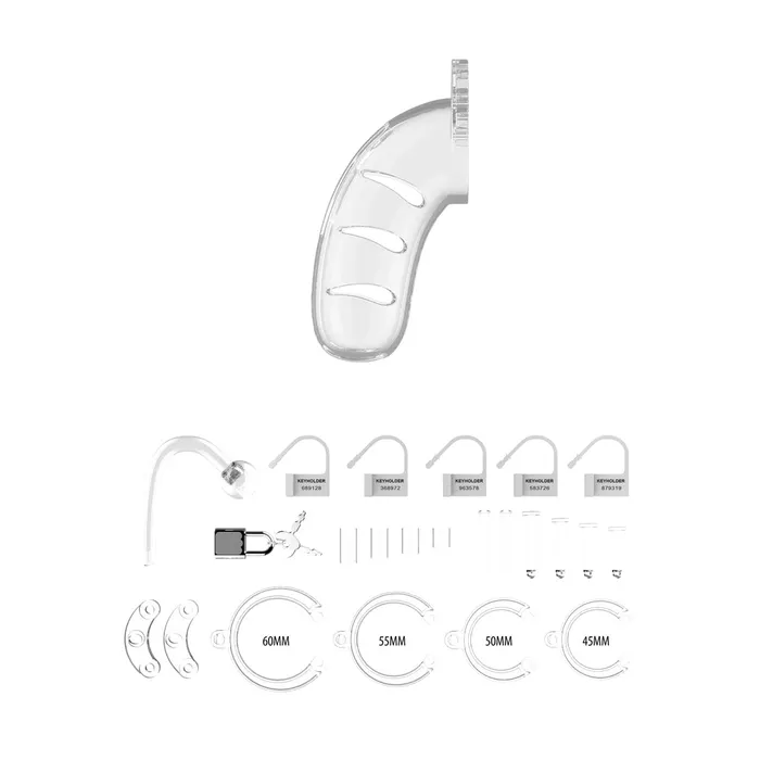 Man Cage 11 Male 45 Inch Clear Chastity Cage With Anal Plug Shots Toys Male Sex Toys