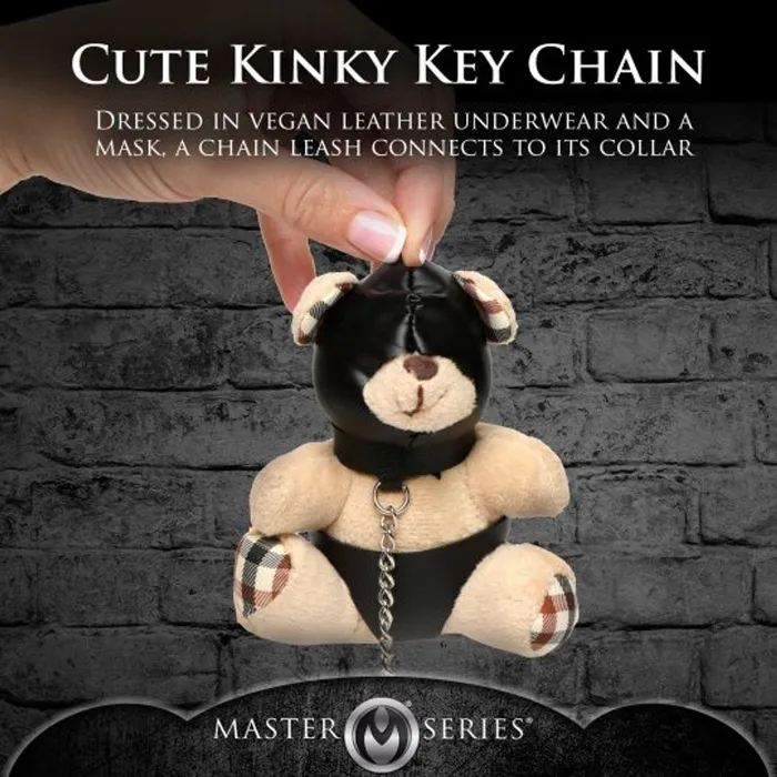 MASTER SERIES Male Sex Toys MASTER SERIES HOODED TEDDY BEAR KEYCHAIN
