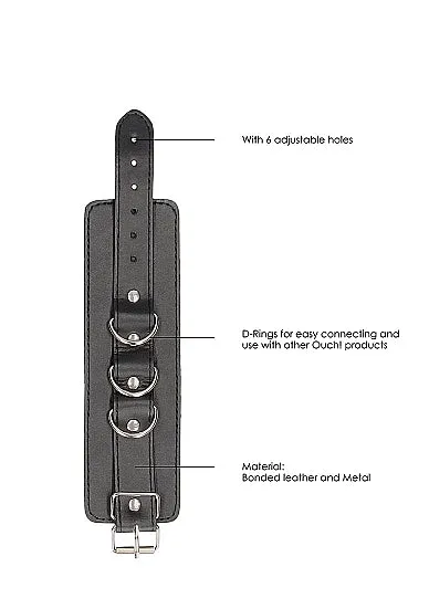 Restraints SHOTS AMERICA Bonded Leather Hand Or Ankle Cuffs W Adjustable Straps