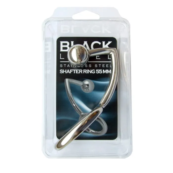 Stainless Steel Shafter Ball Ring with Anal Hook 45x30mm DUS Male Sex Toys