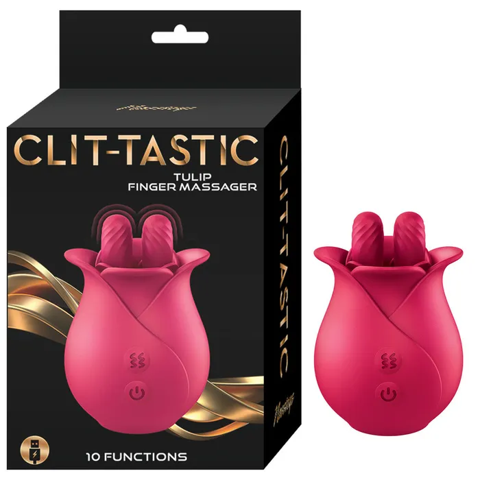 Vibrators ClitTastic Tulip Finger Massager Red Nasstoys Vibrators ClitTastic Tulip Finger Massager Red Nasstoys