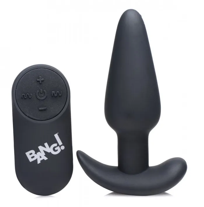 XR Brands Bang Anal 21x Silicone Butt Plug With Remote Black
